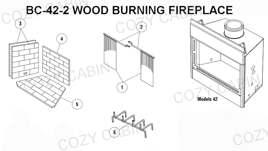 WOOD BURNING FIREPLACE (BC-42-2) #BC-42-2